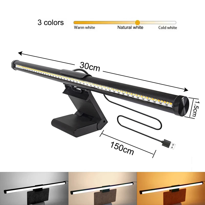 Barra de Luz LED para Monitor 30 cm com Brilho Regulável