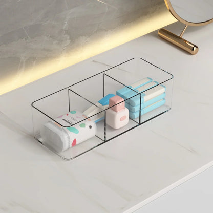 Organizador de Gaveta Multifuncional para Maquilhagem, Cosméticos e Acessórios – 1 ou 3 Compartimentos (com ou sem Tampa)