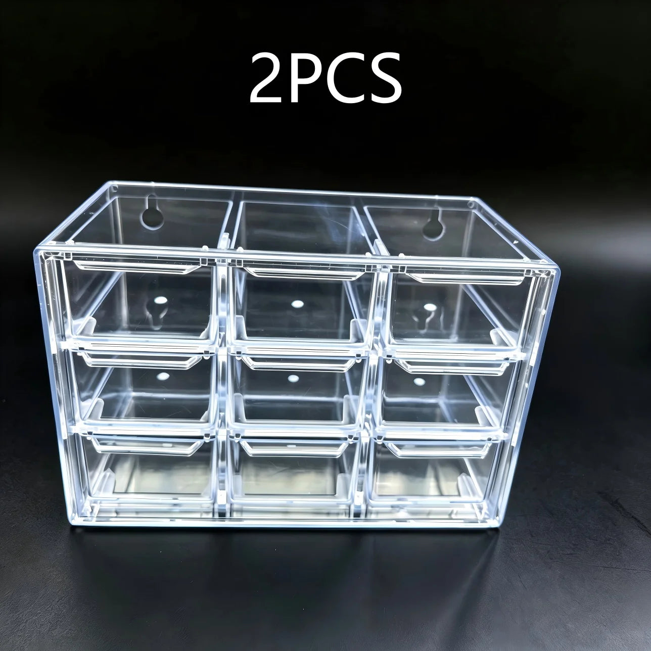 Organizador de Gaveta Transparente Modular 7 ou 9 Divisórias – Multiuso para Maquiagem, Escritório e Acessórios