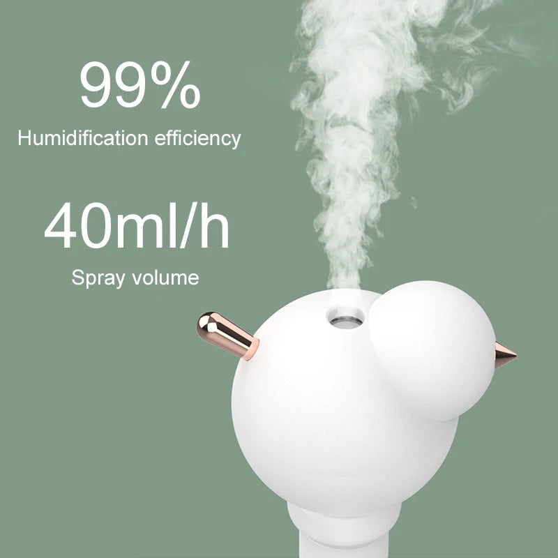 Humidificador de Ar USB com Luz LED | Difusor de Aromas Silencioso para Casa, Escritório e Carro