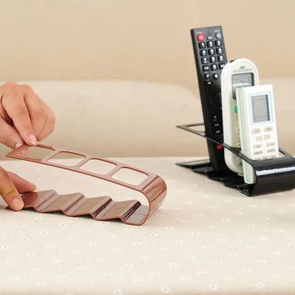 Organizador de Controles Remotos e Acessórios de Mesa com 4 Compartimentos – Porta Objetos Multiuso em Plástico