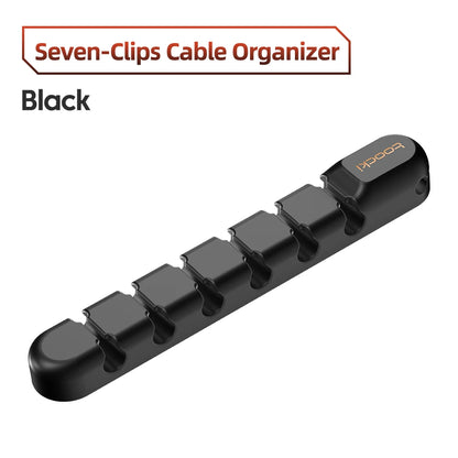 Organizador de Cabos Toocki 3/5/7 Entradas – Suporte Flexível para Gestão de Cabos USB, Carregadores e Auscultadores