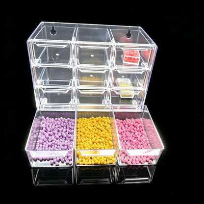 Organizador de Gaveta Transparente Modular 7 ou 9 Divisórias – Multiuso para Maquiagem, Escritório e Acessórios