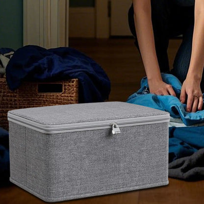 Caixa Organizadora Dobrável com Tampa e Fecho – Organizador Empilhável para Roupa, Brinquedos e Arrumação