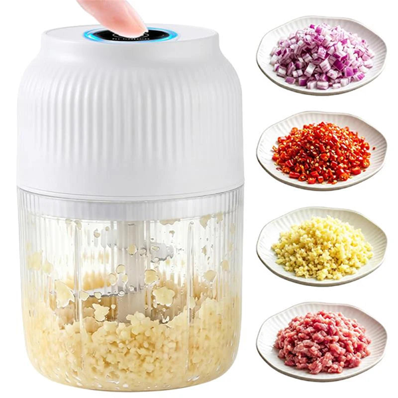Mini Processador Elétrico USB para Alho, Cebola, Legumes e Temperos