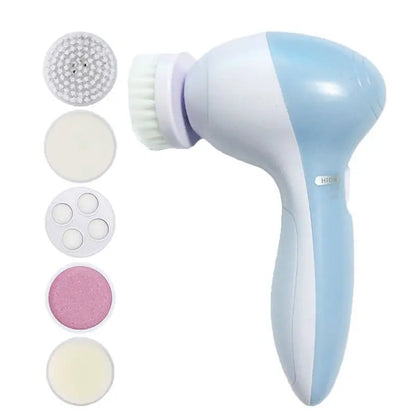 Escova Elétrica de Limpeza Facial 5 em 1 | Massagem Facial e Cuidados com a Pele