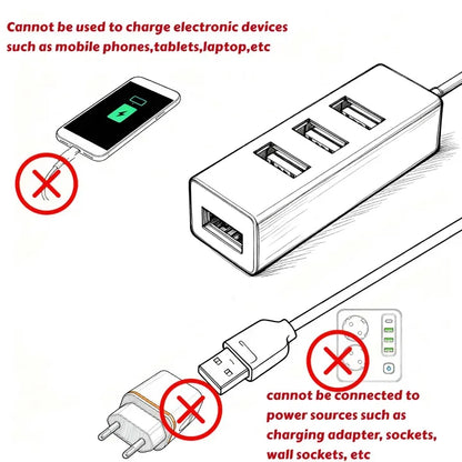 Hub USB 4 Portas de Alta Velocidade para PC e Notebook