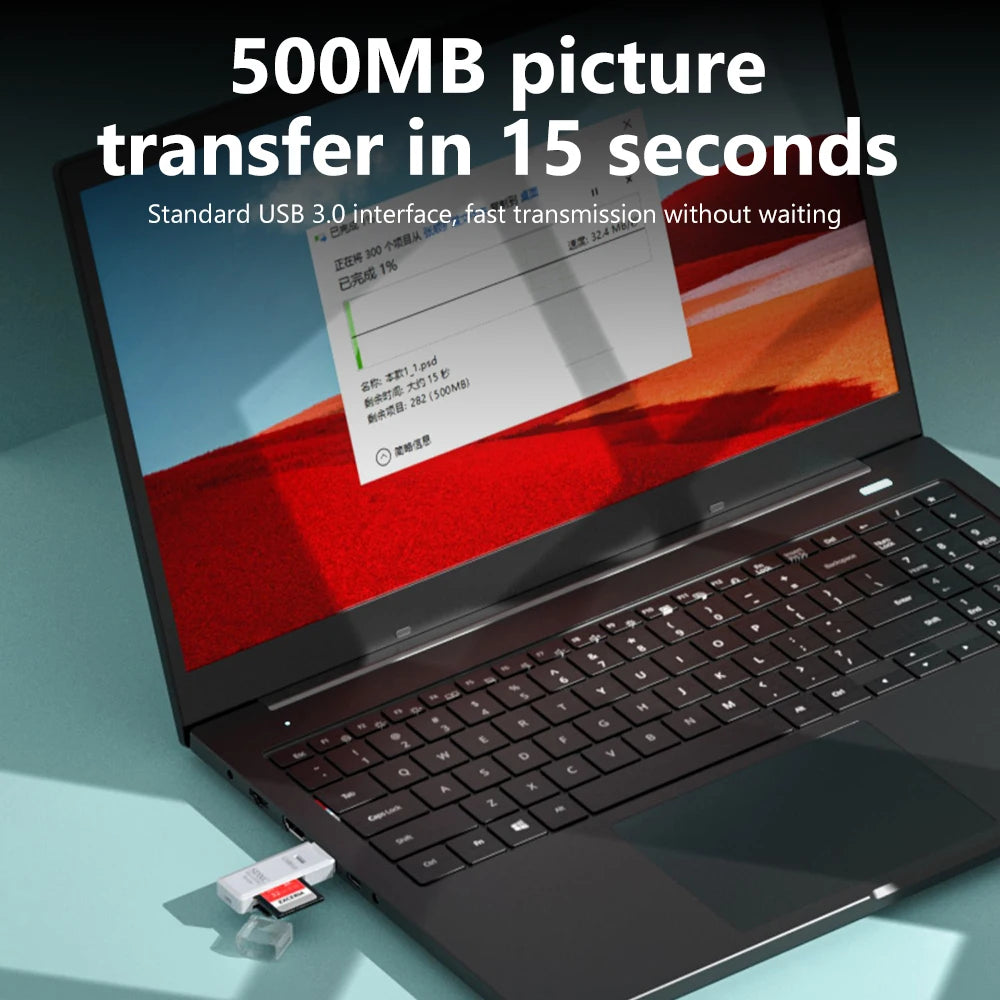 Leitor de Cartão USB 3.0 SD/TF 2 em 1 de Alta Velocidade