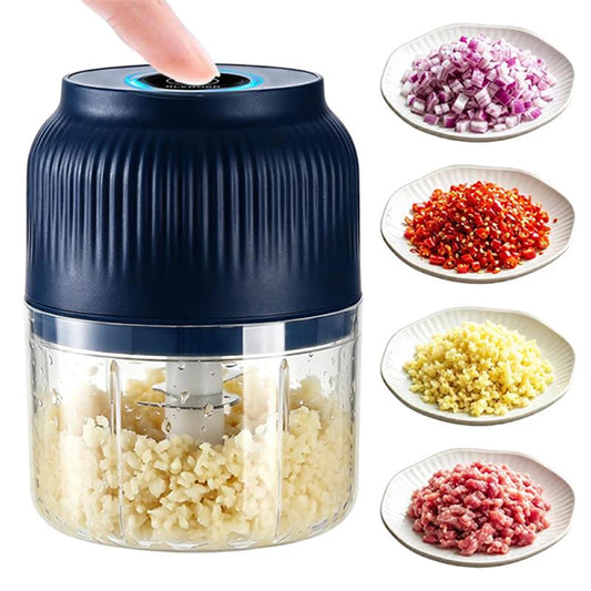 Mini Processador Elétrico USB para Alho, Cebola, Legumes e Temperos