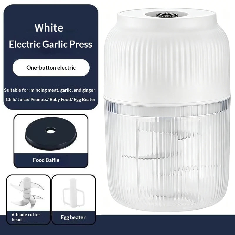 Mini Processador Elétrico USB para Alho, Cebola, Legumes e Temperos