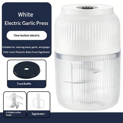 Mini Processador Elétrico USB para Alho, Cebola, Legumes e Temperos