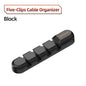 Organizador de Cabos Toocki 3/5/7 Entradas – Suporte Flexível para Gestão de Cabos USB, Carregadores e Auscultadores