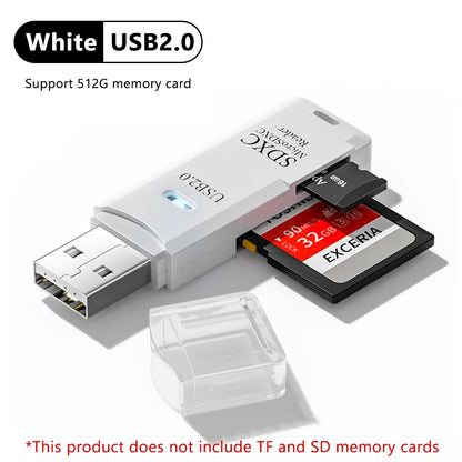 Leitor de Cartão USB 3.0 SD/TF 2 em 1 de Alta Velocidade