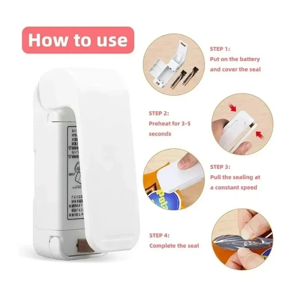 Mini Seladora Portátil para Sacos de Alimentos