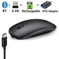 Mouse Sem Fio Bluetooth e USB 2.4GHz Ergonómico Recarregável 1600 DPI com 6 Botões para PC e Portátil