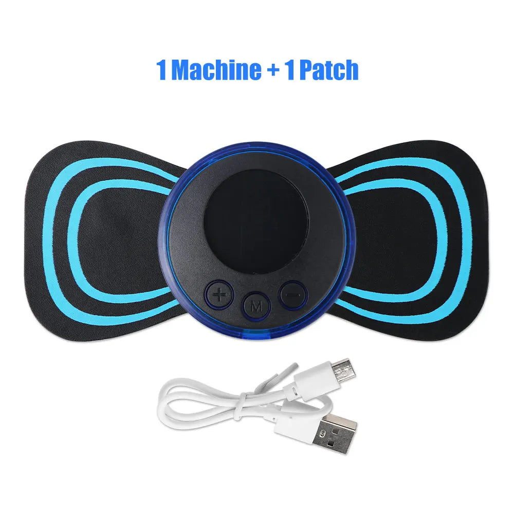 Massageador Cervical Elétrico EMS Portátil | Relaxamento Muscular para Pescoço e Ombros