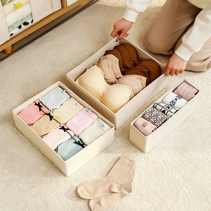 Organizador Dobrável para Gavetas – Caixa Organizadora em Tecido Oxford para Roupa Interior, Meias e Acessórios