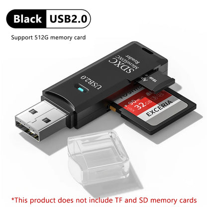 Leitor de Cartão USB 3.0 SD/TF 2 em 1 de Alta Velocidade