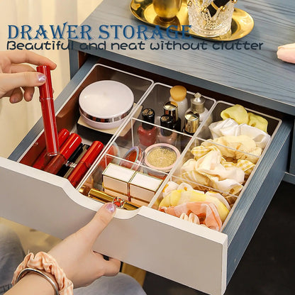 Organizador de Gaveta Multifuncional para Maquilhagem, Cosméticos e Acessórios – 1 ou 3 Compartimentos (com ou sem Tampa)