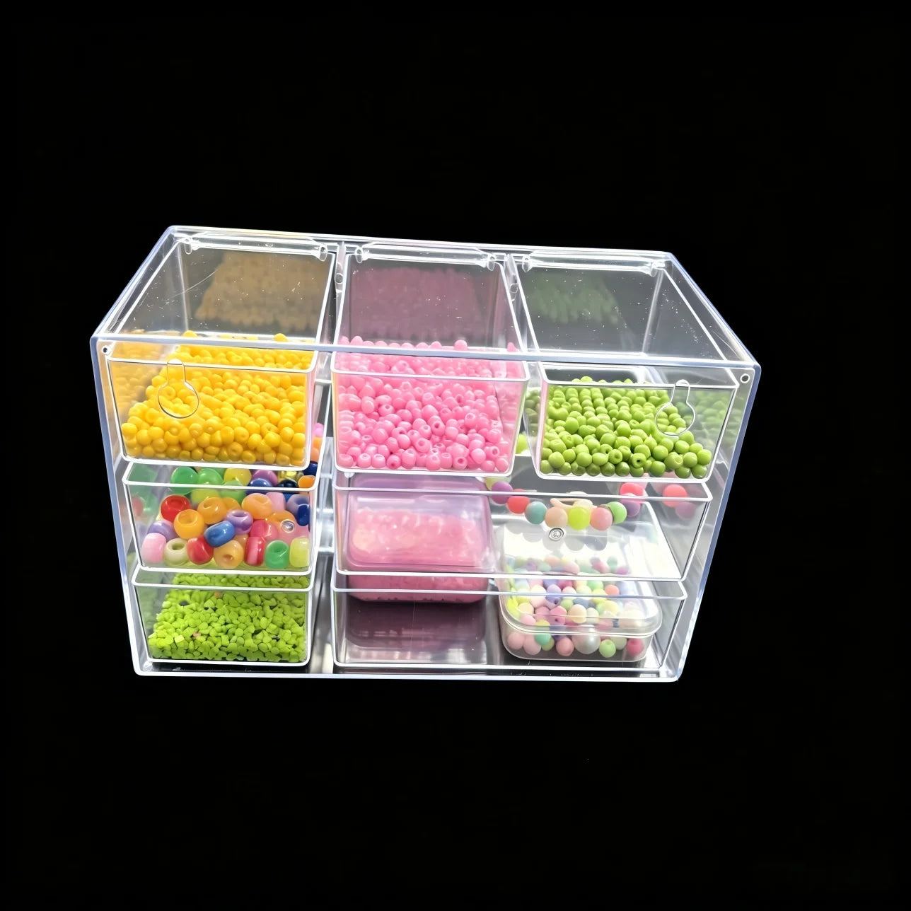 Organizador de Gaveta Transparente Modular 7 ou 9 Divisórias – Multiuso para Maquiagem, Escritório e Acessórios