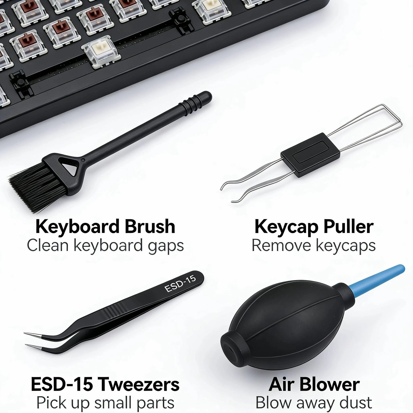 Kit de Limpeza 4 em 1 para Teclados, Computadores, Telemóveis e Auriculares