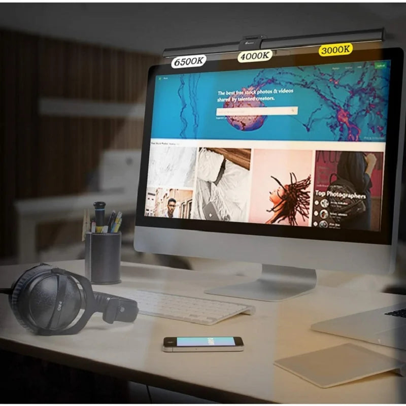 Barra de Luz LED para Monitor 30 cm com Brilho Regulável