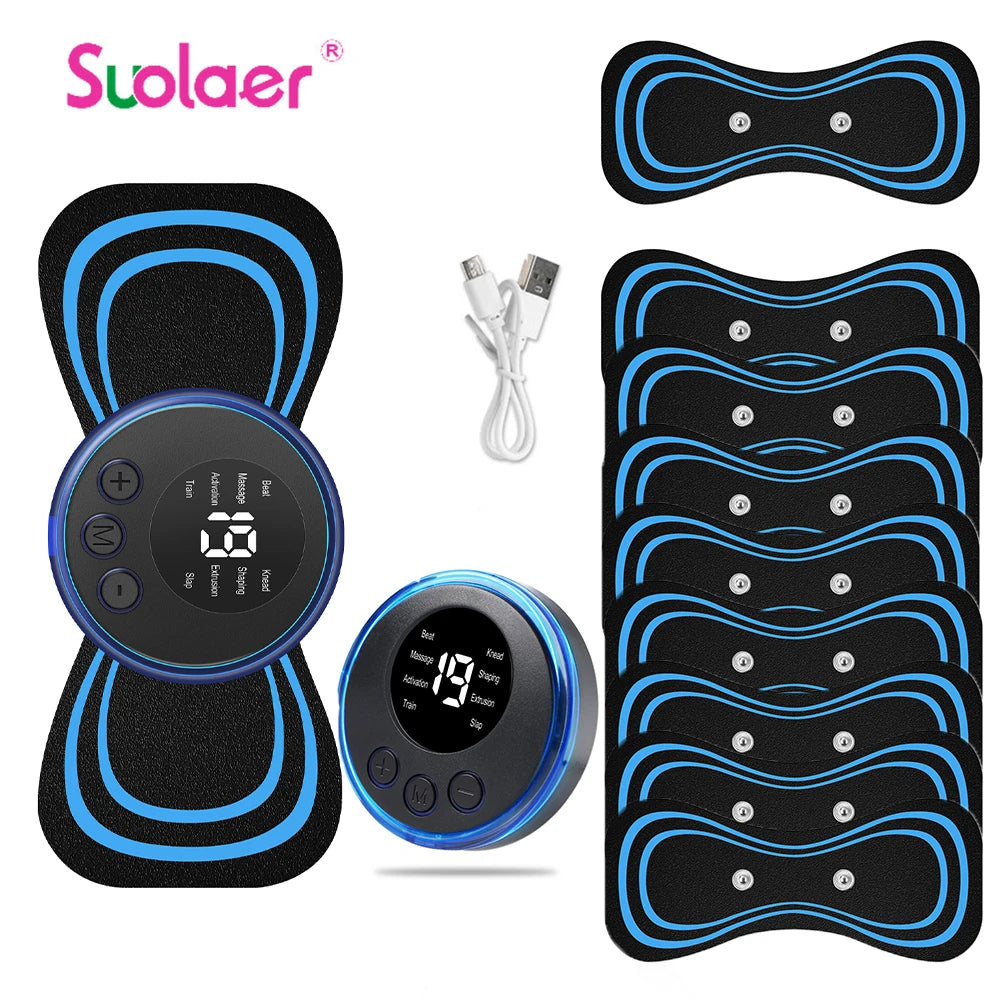 Massageador Cervical Elétrico EMS Portátil | Relaxamento Muscular para Pescoço e Ombros