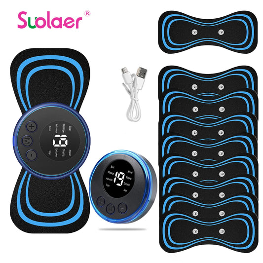 Massageador Cervical Elétrico EMS Portátil | Relaxamento Muscular para Pescoço e Ombros