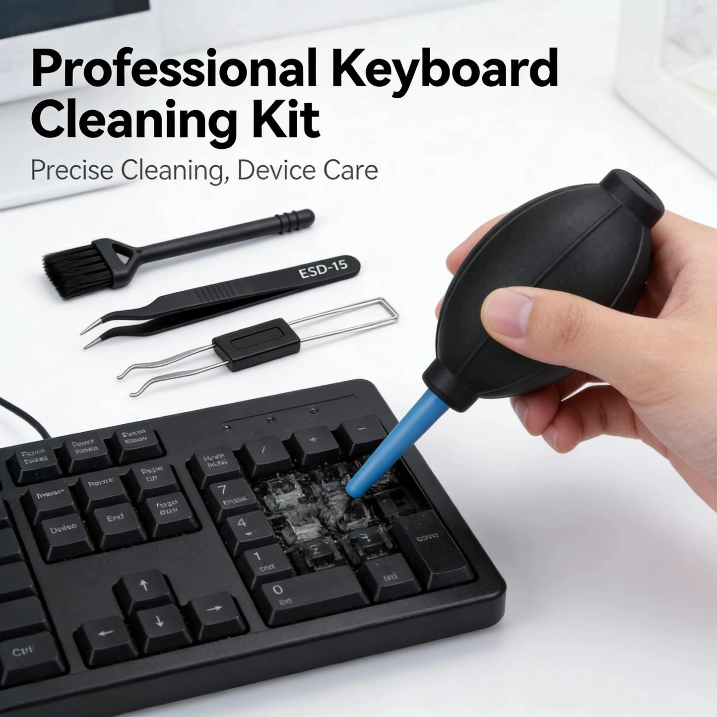 Kit de Limpeza 4 em 1 para Teclados, Computadores, Telemóveis e Auriculares