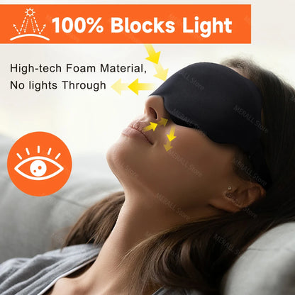 Máscara de Dormir 3D Anatômica – Bloqueio Total da Luz | Confortável para Sono, Viagens e Relaxamento