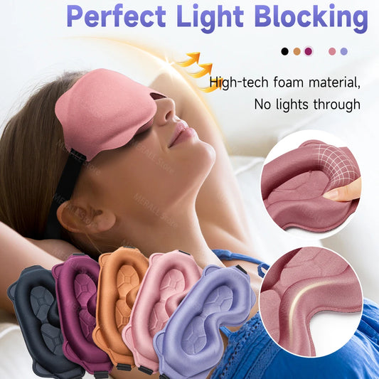 Máscara de Dormir 3D Anatômica – Bloqueio Total da Luz | Confortável para Sono, Viagens e Relaxamento