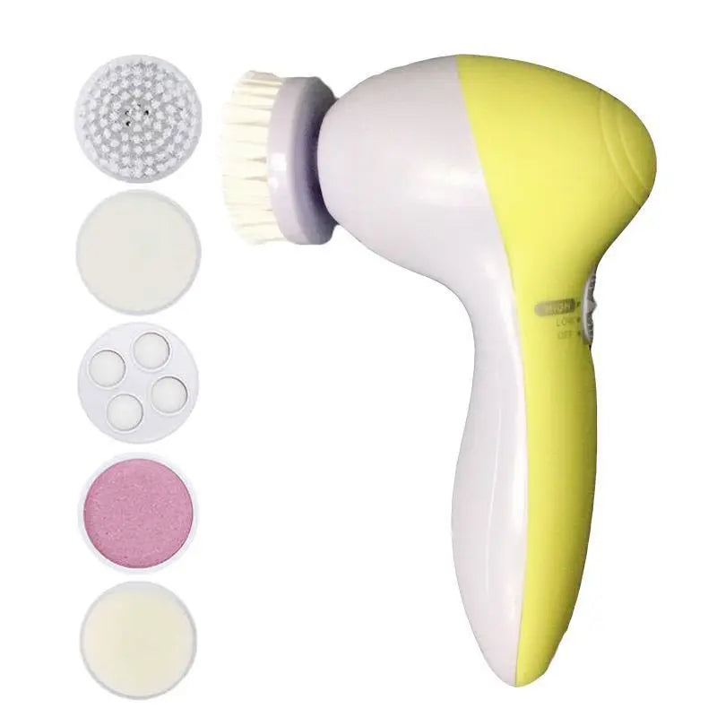 Escova Elétrica de Limpeza Facial 5 em 1 | Massagem Facial e Cuidados com a Pele