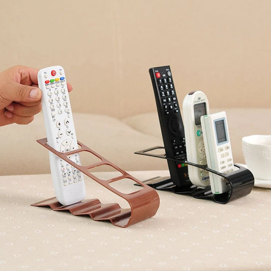 Organizador de Controles Remotos e Acessórios de Mesa com 4 Compartimentos – Porta Objetos Multiuso em Plástico