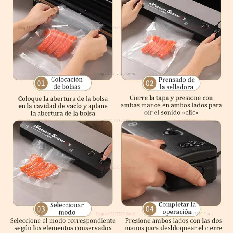 Seladora a Vácuo Automática para Alimentos – Máquina de Selagem 28 cm com Sacos Inclusos