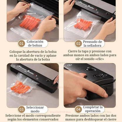 Seladora a Vácuo Automática para Alimentos – Máquina de Selagem 28 cm com Sacos Inclusos