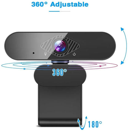 Webcam Full HD 1080P USB com Microfone para PC e Portátil