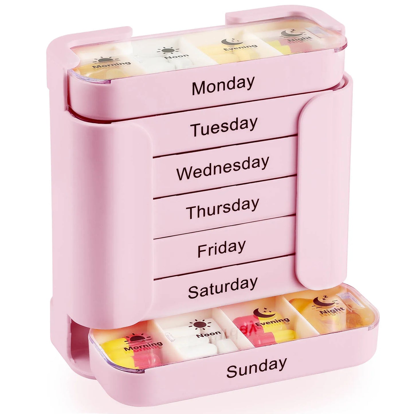 Organizador Semanal de Medicamentos 7 Dias – Caixa Porta Comprimidos Portátil com Compartimentos Diários