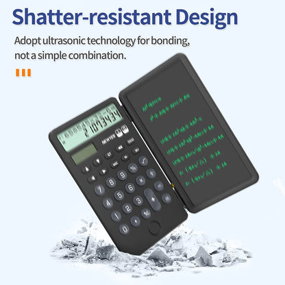 Calculadora Portátil Recarregável com Bloco de Notas LCD – Ecrã Grande de 12 Dígitos, Alimentação Solar e Bateria