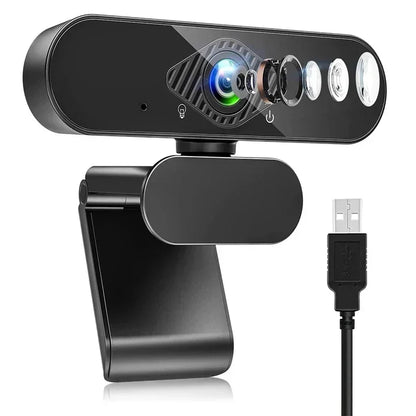 Webcam Full HD 1080P USB com Microfone para PC e Portátil