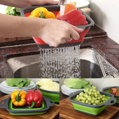 Escorredor Retrátil de Silicone Multifuncional para Cozinha
