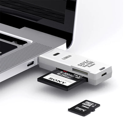 Leitor de Cartão USB 3.0 SD/TF 2 em 1 de Alta Velocidade