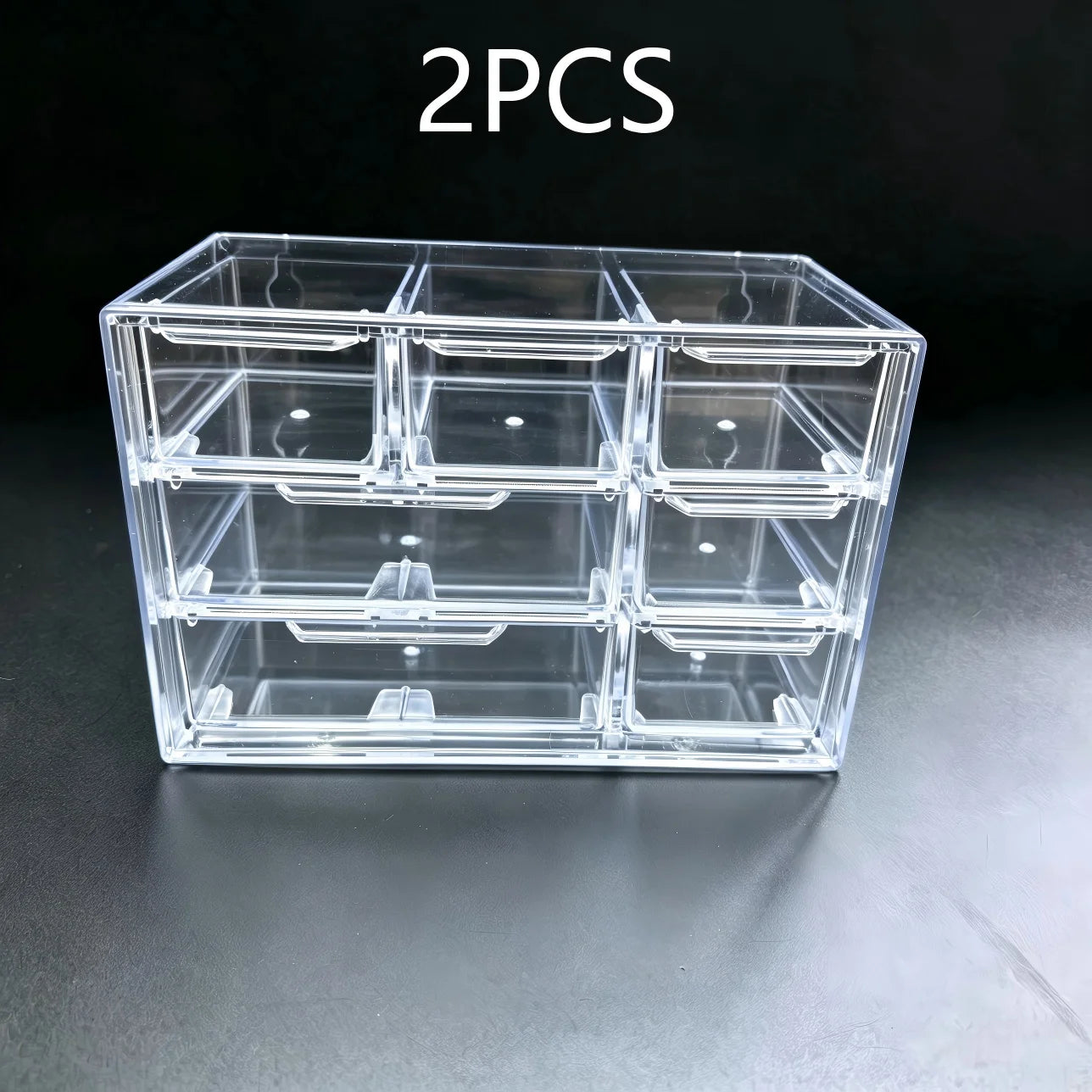 Organizador de Gaveta Transparente Modular 7 ou 9 Divisórias – Multiuso para Maquiagem, Escritório e Acessórios