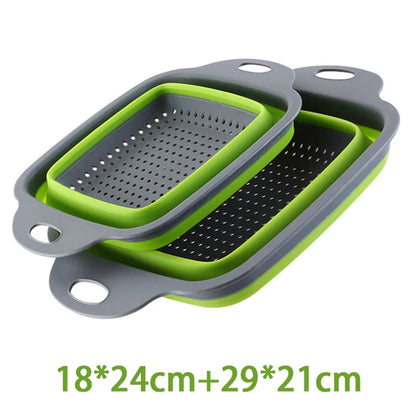 Escorredor Retrátil de Silicone Multifuncional para Cozinha
