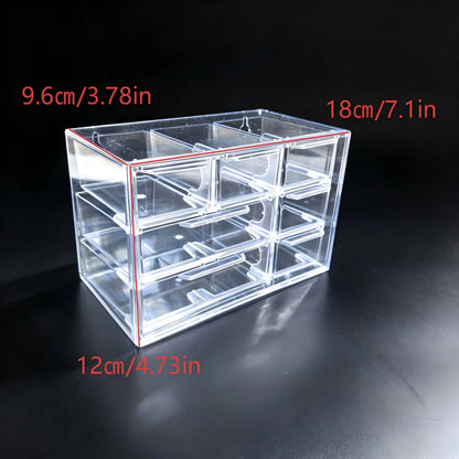 Organizador de Gaveta Transparente Modular 7 ou 9 Divisórias – Multiuso para Maquiagem, Escritório e Acessórios