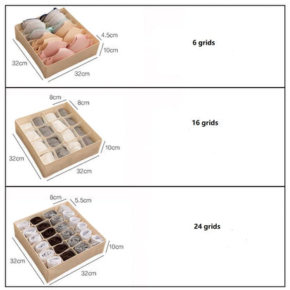 Organizador de Gaveta para Roupa Interior, Meias e Acessórios – Caixa Organizadora Dobrável em Tecido