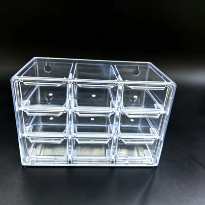Organizador de Gaveta Transparente Modular 7 ou 9 Divisórias – Multiuso para Maquiagem, Escritório e Acessórios