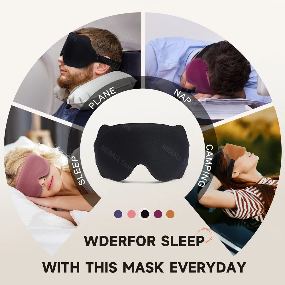 Máscara de Dormir 3D Anatômica – Bloqueio Total da Luz | Confortável para Sono, Viagens e Relaxamento