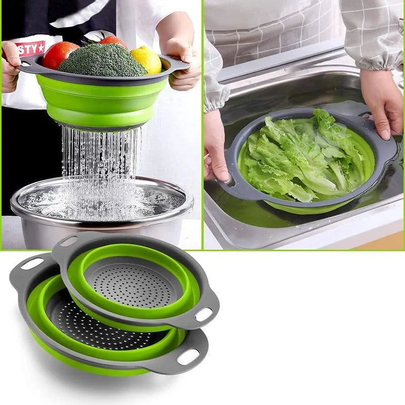 Escorredor Retrátil de Silicone Multifuncional para Cozinha