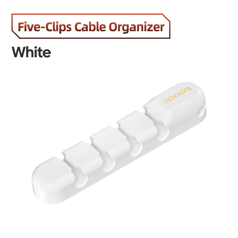 Organizador de Cabos Toocki 3/5/7 Entradas – Suporte Flexível para Gestão de Cabos USB, Carregadores e Auscultadores
