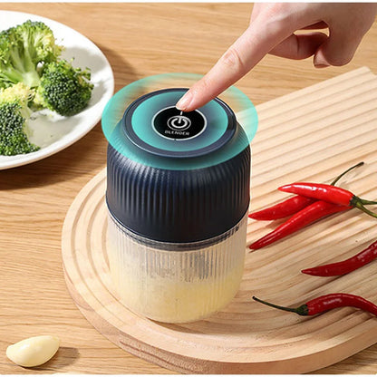 Mini Processador Elétrico USB para Alho, Cebola, Legumes e Temperos